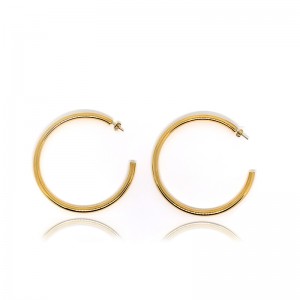 Roestvrijstalen vergulde modehoop oorbellen